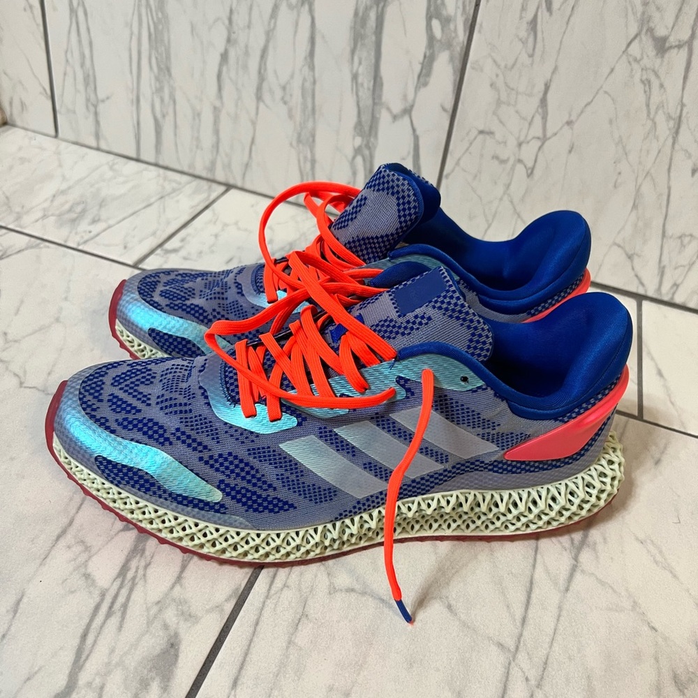 Adidas 4D Run 1.0 Glory Blue Solar Red Trainers Men's  size 12
